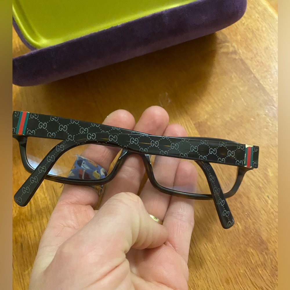 Y2k Gucci GG 3198 086 Eyeglasses Frames Rectangle GG Guccissima Brown black - Picture 1 of 10